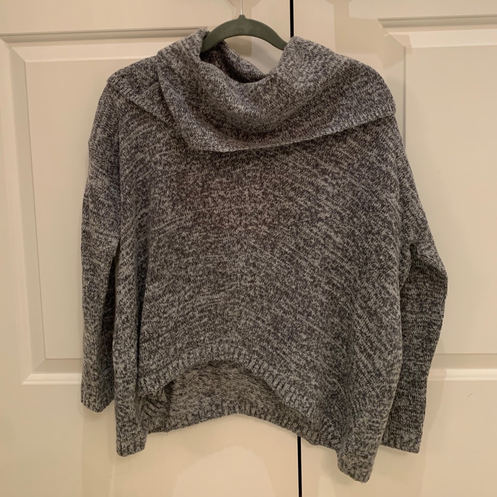 Express Grey Cowl Turtleneck Sweater